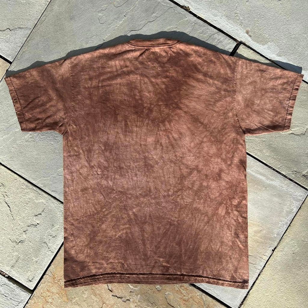 American Flag Wolf Brown Dye T-Shirt