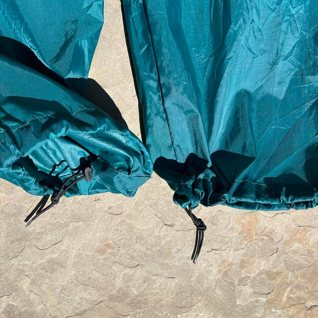 Y2K Turquoise + Purple Trim Gorpcore Rain Pants