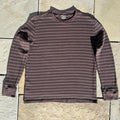 Brown Tan Striped Waffle Knit Thermal