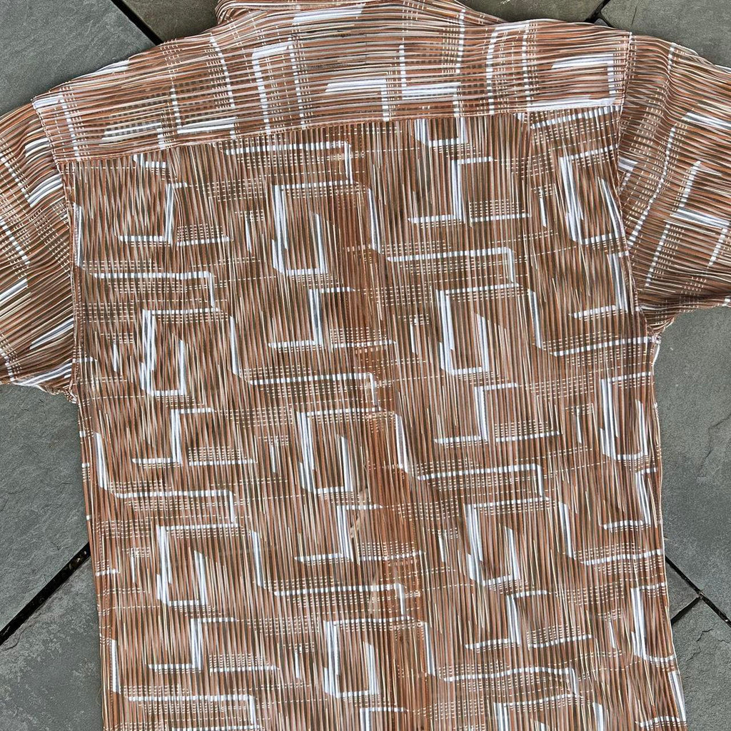 Neo-Vintage 90s Mesh Pattern Relaxed Fit Club Shirt