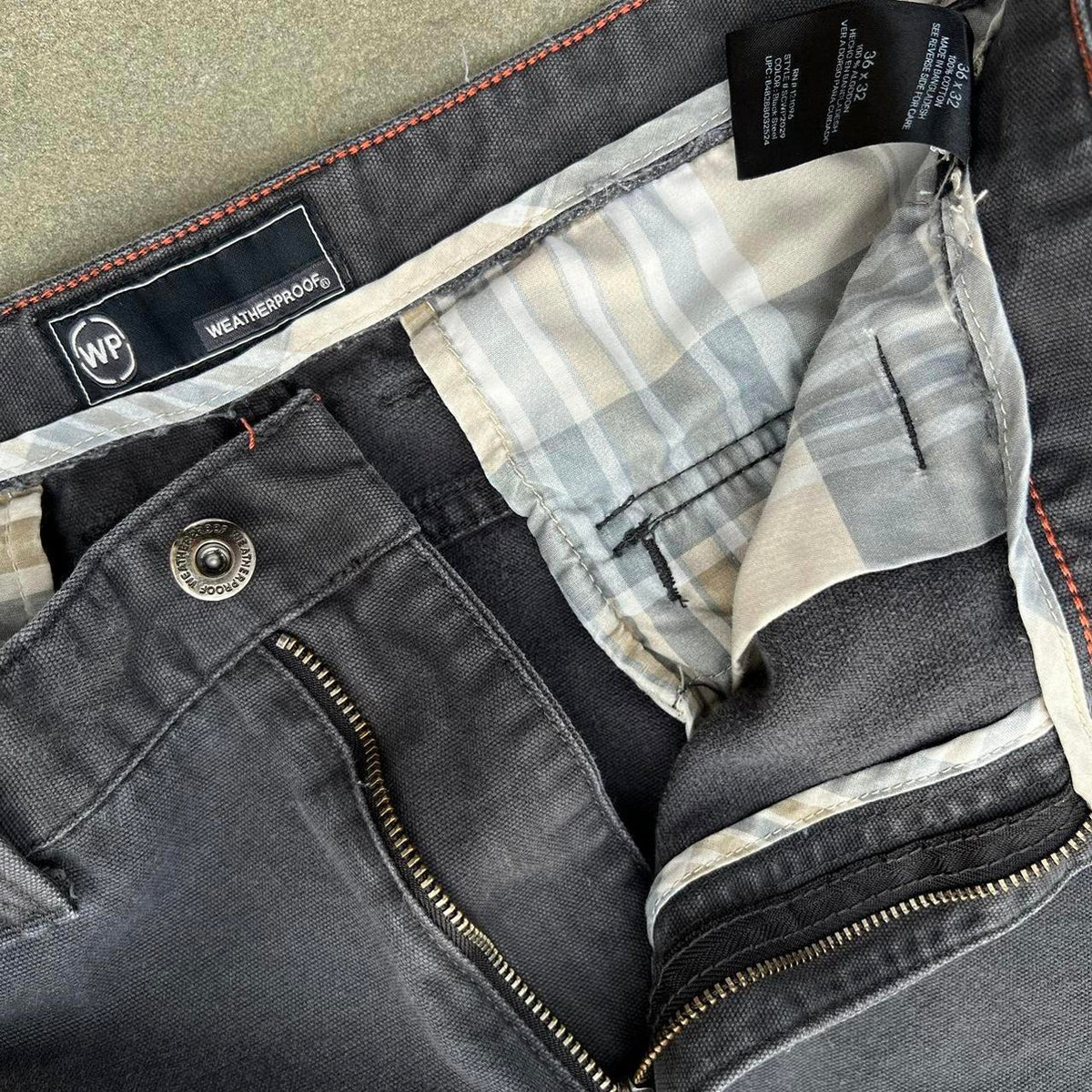 Y2K Dark Grey Canvas Utility Work Pants