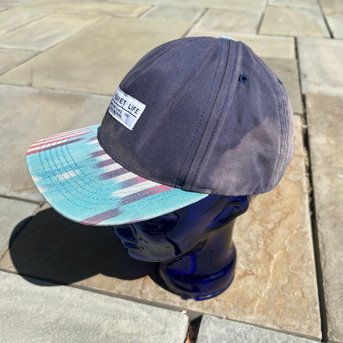 Distressed Sun Faded Quiet Life Canvas Snap Back Hat