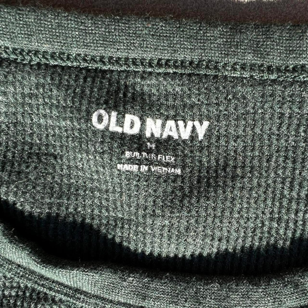 Dark Green Heather Waffle Knit Thermal