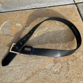 Y2K Designer Black Italian Leather Belt