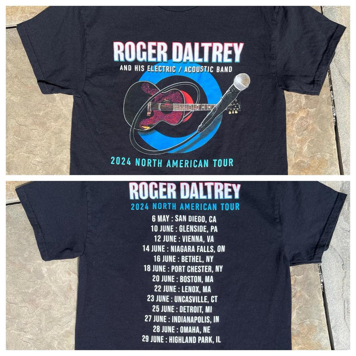 Roger Daltrey 2024 North America Tour Black Concert Tee