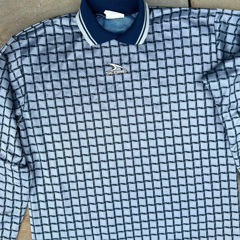 Vintage 90s square pattern soccer jersey