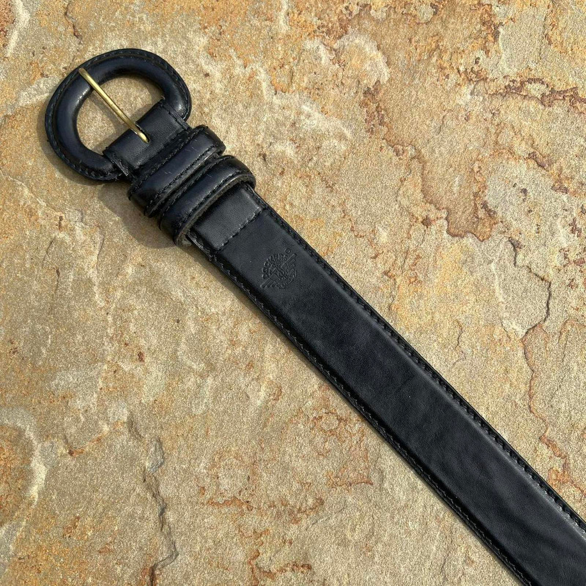 Y2K Oil Tanned Black Wide Full Leather Belt