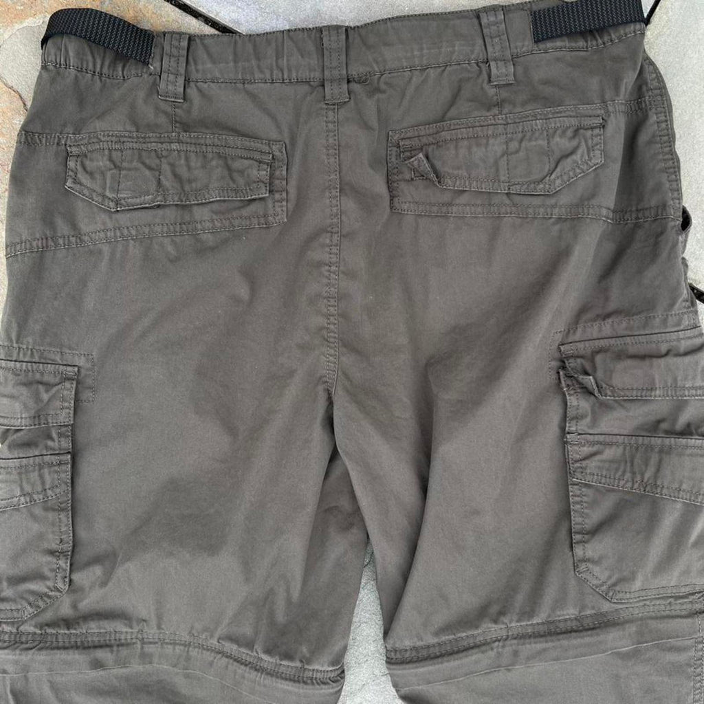 Dark Olive Green Gorpcore Convertible Utility Cargo Pants