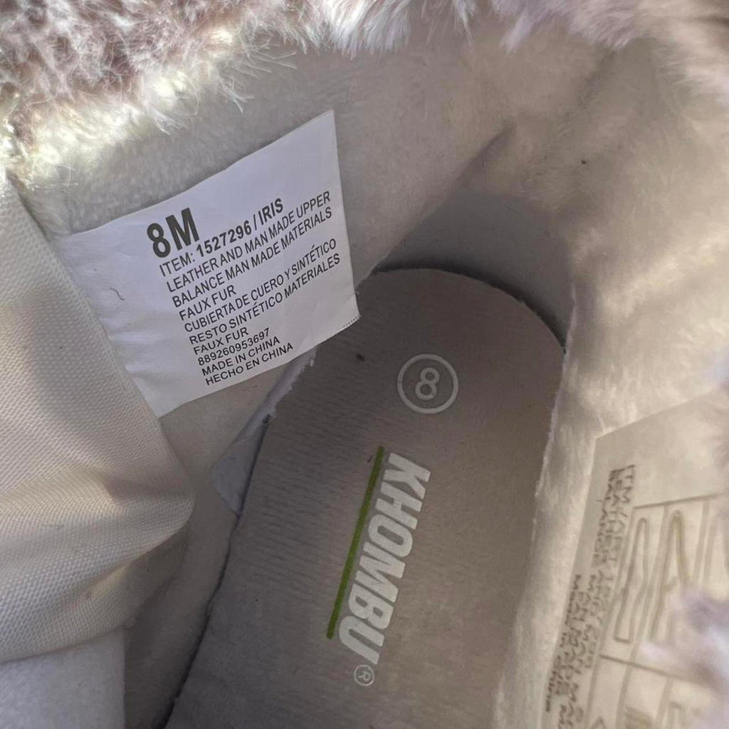 Cream Suede Faux Fur Collar Water Repellant Boots