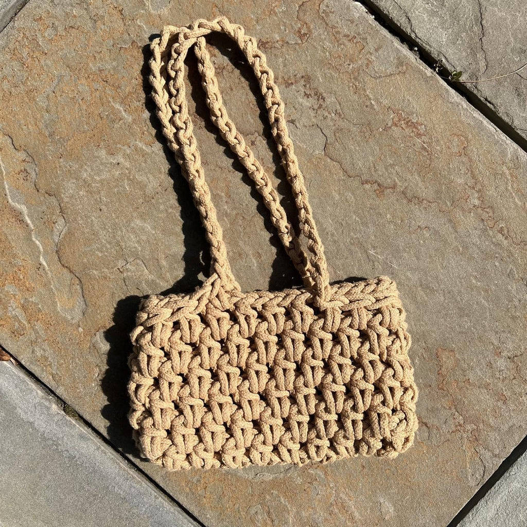 Forever 21 Tan Thick Braid Knit Small Shoulder bag