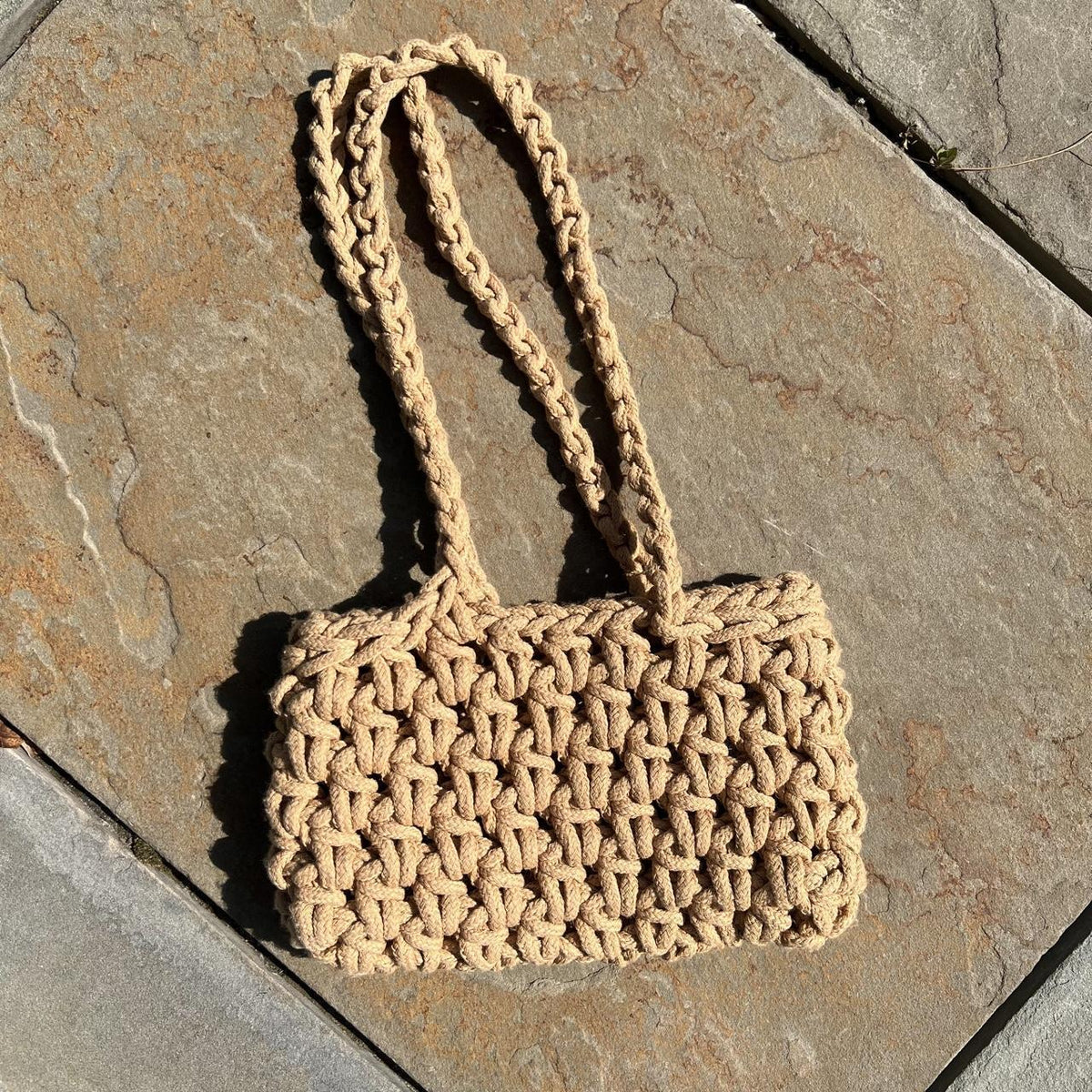 Forever 21 Tan Thick Braid Knit Small Shoulder bag