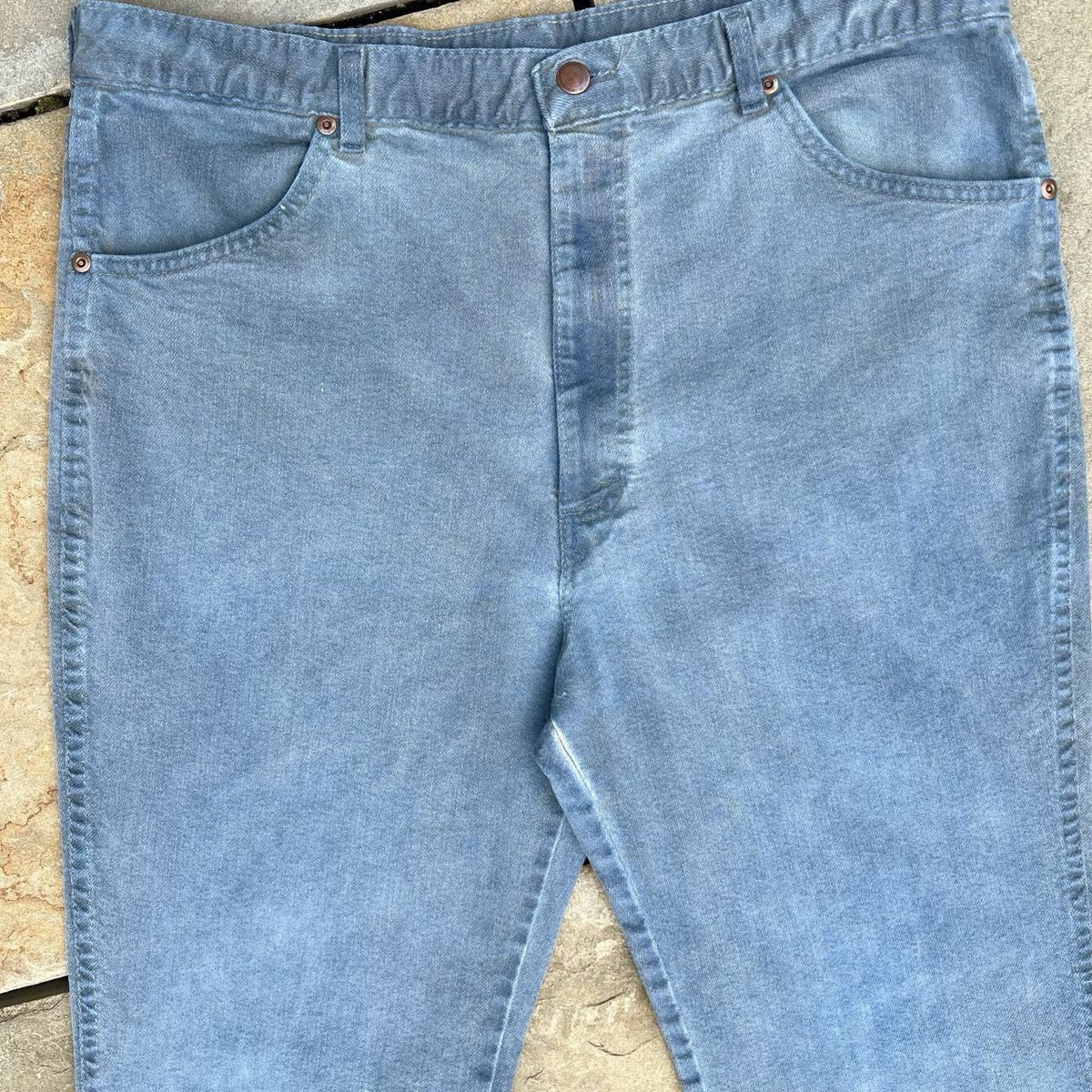 Vintage 80s Blue Overdye Boot Cut Jeans