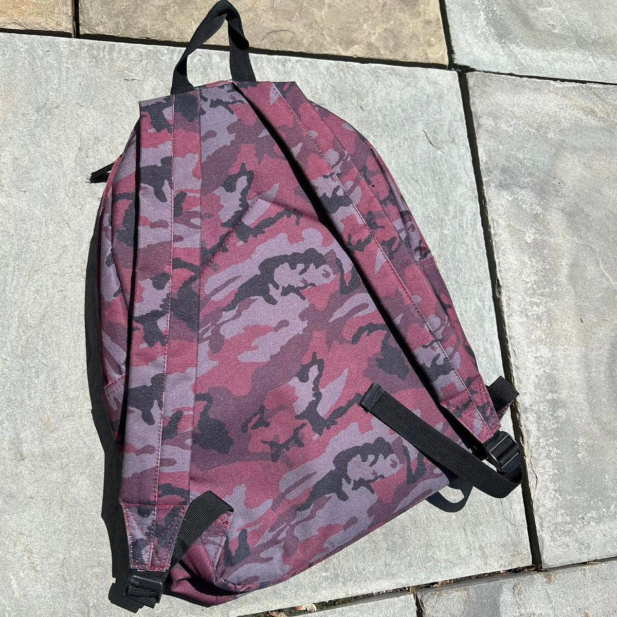 Red Camo Canvas Backpack w/ Black Front Pocket