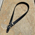 Neo-Vintage Y2K Black Crocodile Embossed Faux Leather Belt