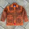Vintage 80s Pigment Painted 2-way Zipper Coat Made in USA