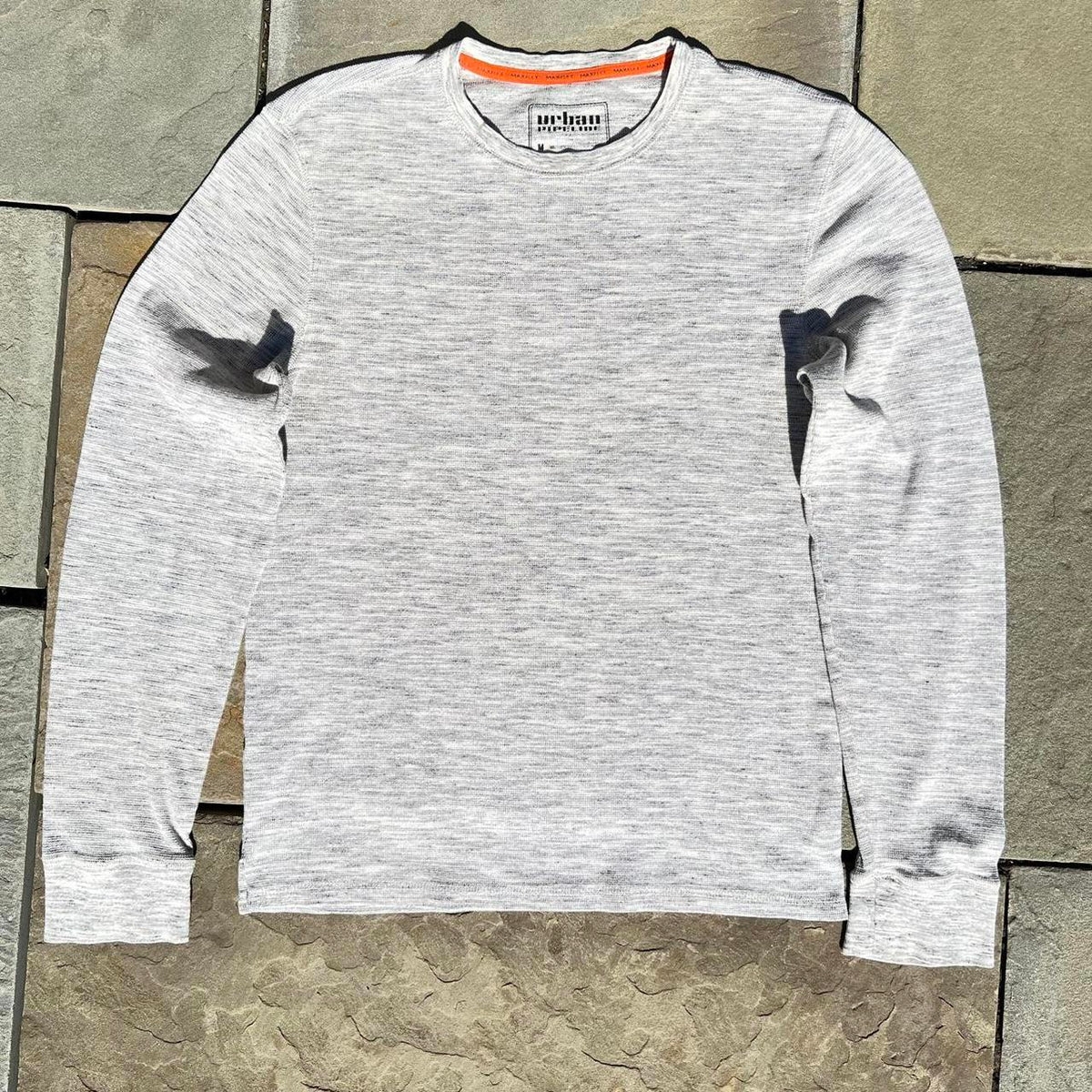 Y2K Light Grey Heather Waffle Knit Thermal