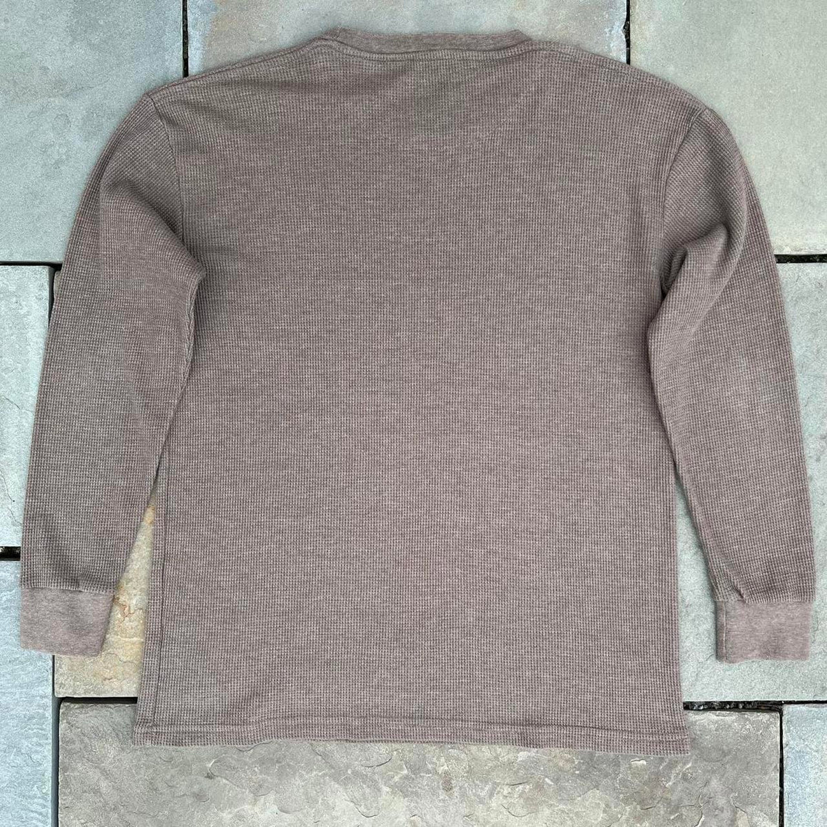 Neo-Vintage Y2K Brown Heather Waffle Knit Thermal
