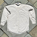 Vintage 90s Diamond Grid Pattern Button Down Shirt