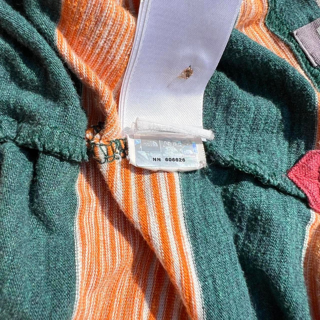 The North Face Orange and Green Striped Polo