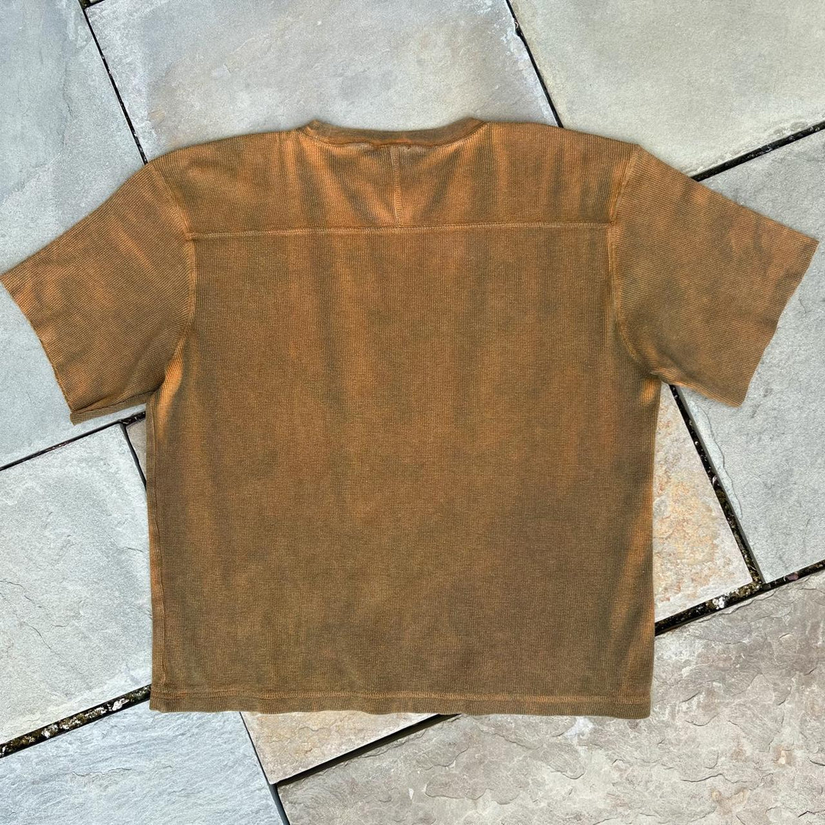 Neo-Vintage Early Y2K Brown Orange Overdyed Thermal Tee