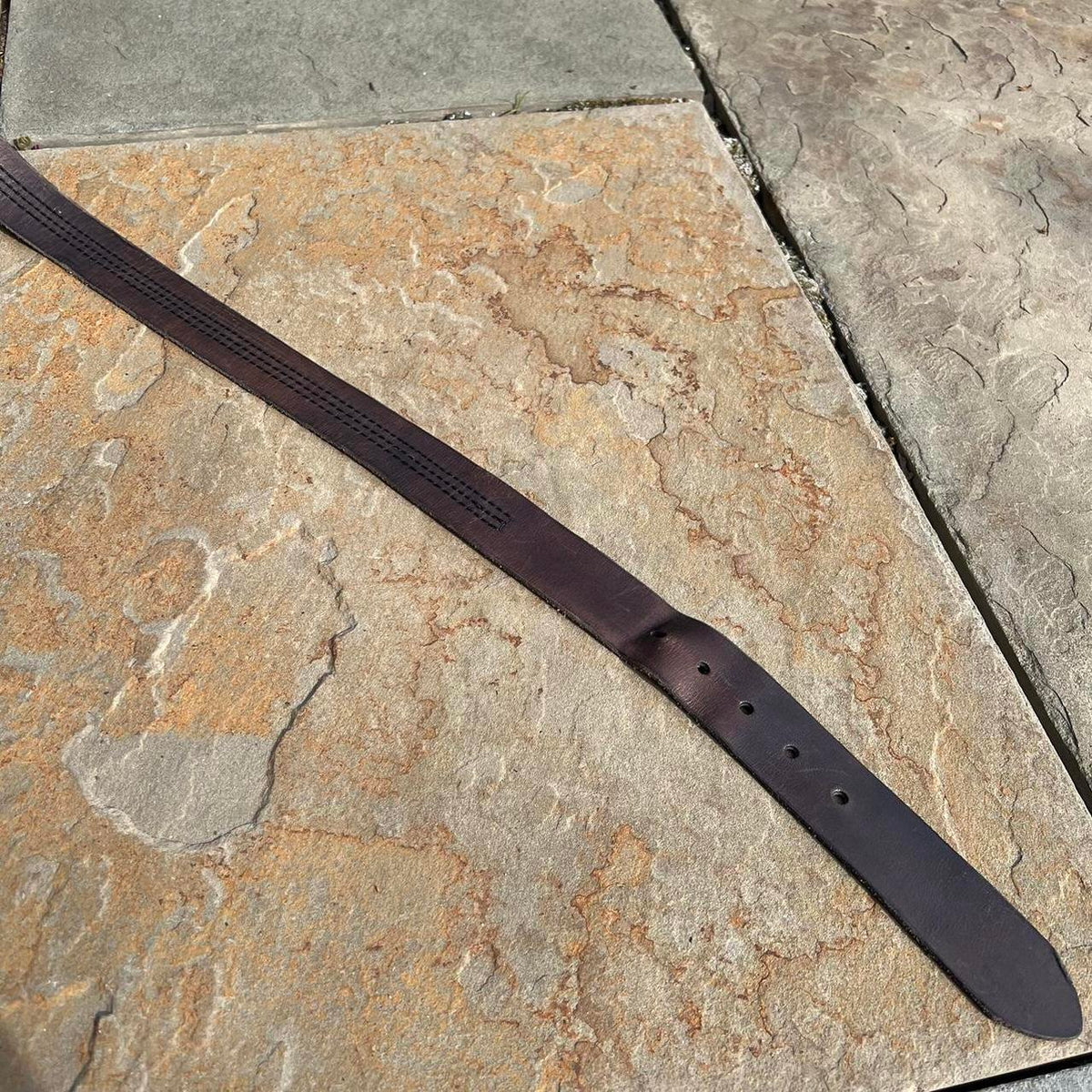 Brown Leather Triple Stitch Belt