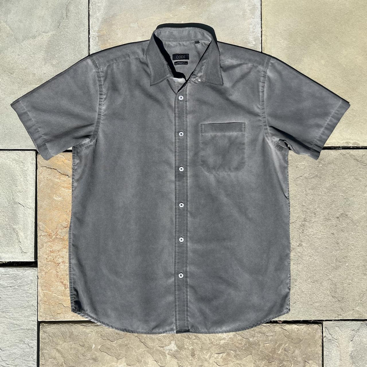 Black Overdyed Ripstop Short Sleeve Utility Shirt