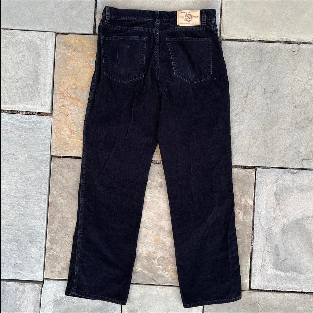 Black Corduroy Riveted Jeans