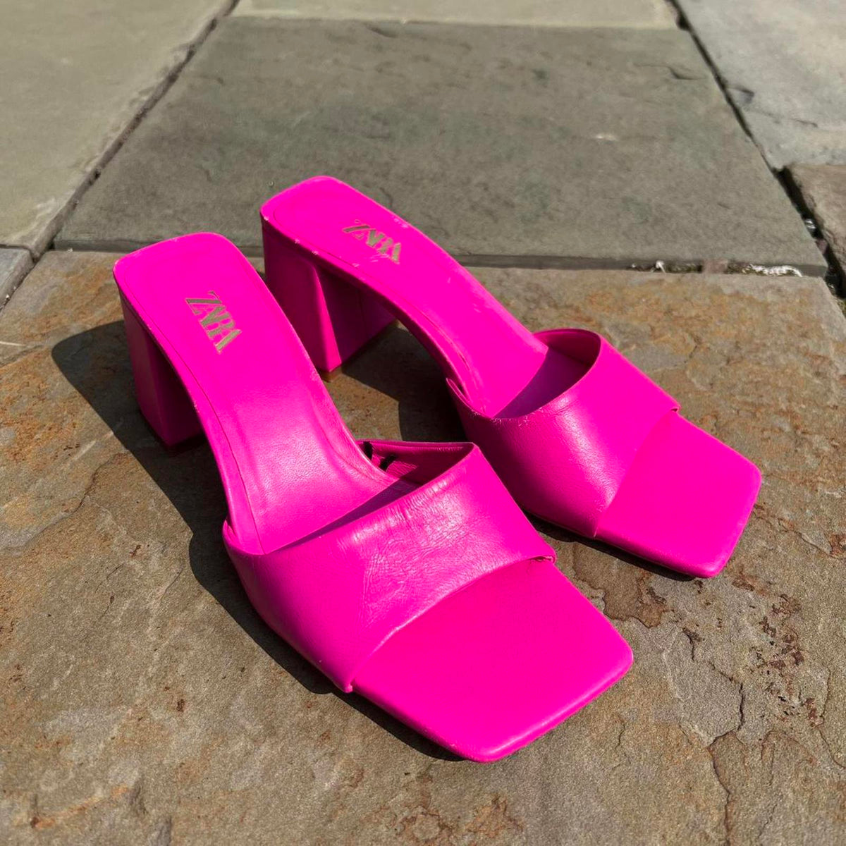Hot Pink Mule Heels