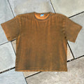 Neo-Vintage Early Y2K Brown Orange Overdyed Thermal Tee