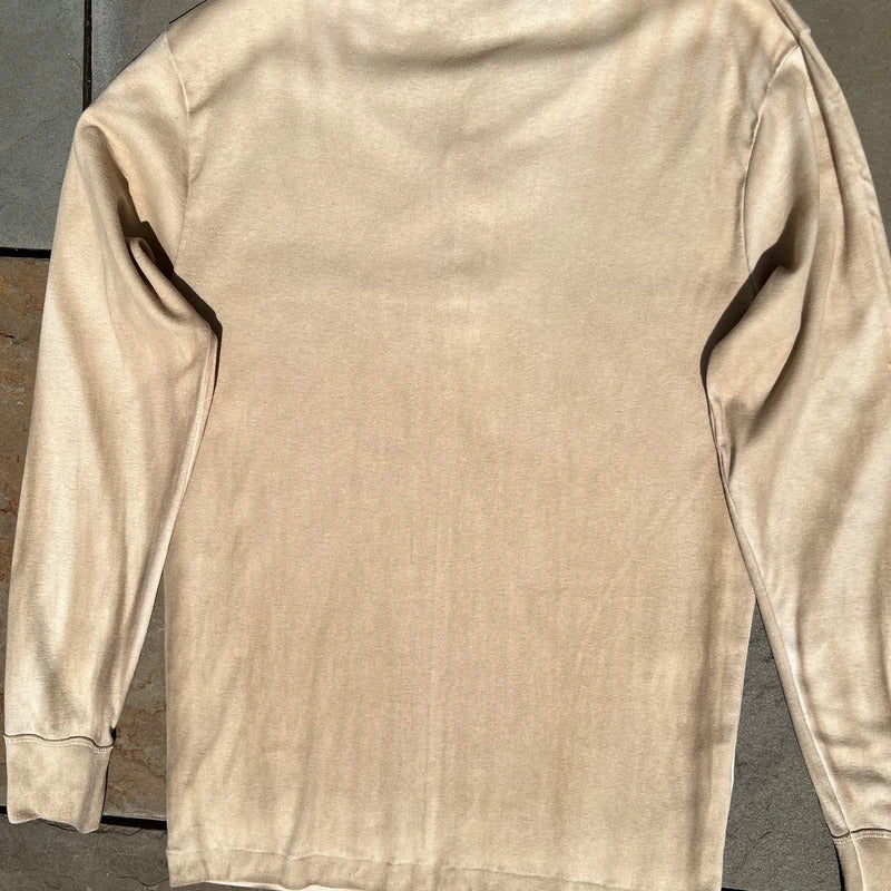 Vintage 80s Jockey Earth Tan Garment Dyed Henley Made in USA