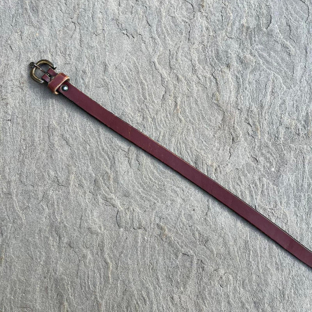 Vintage 90s Dark Brown Oil Tanned Leather Designer Belt