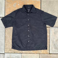 Y2K Black Silk Tonal Palm Pattern Shirt