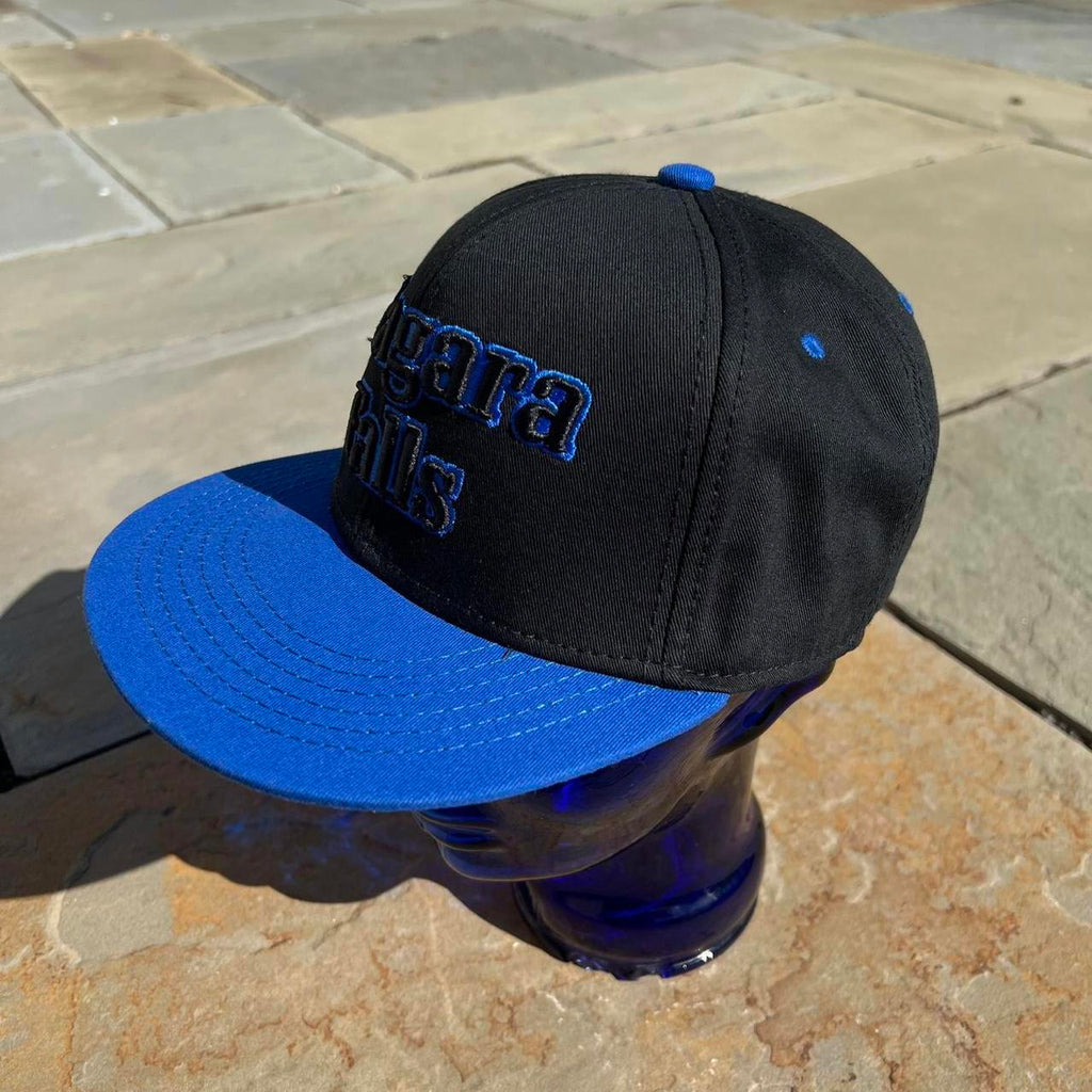 NWT Niagara Falls Two Tone Royal Blue Black Snap Back Hat