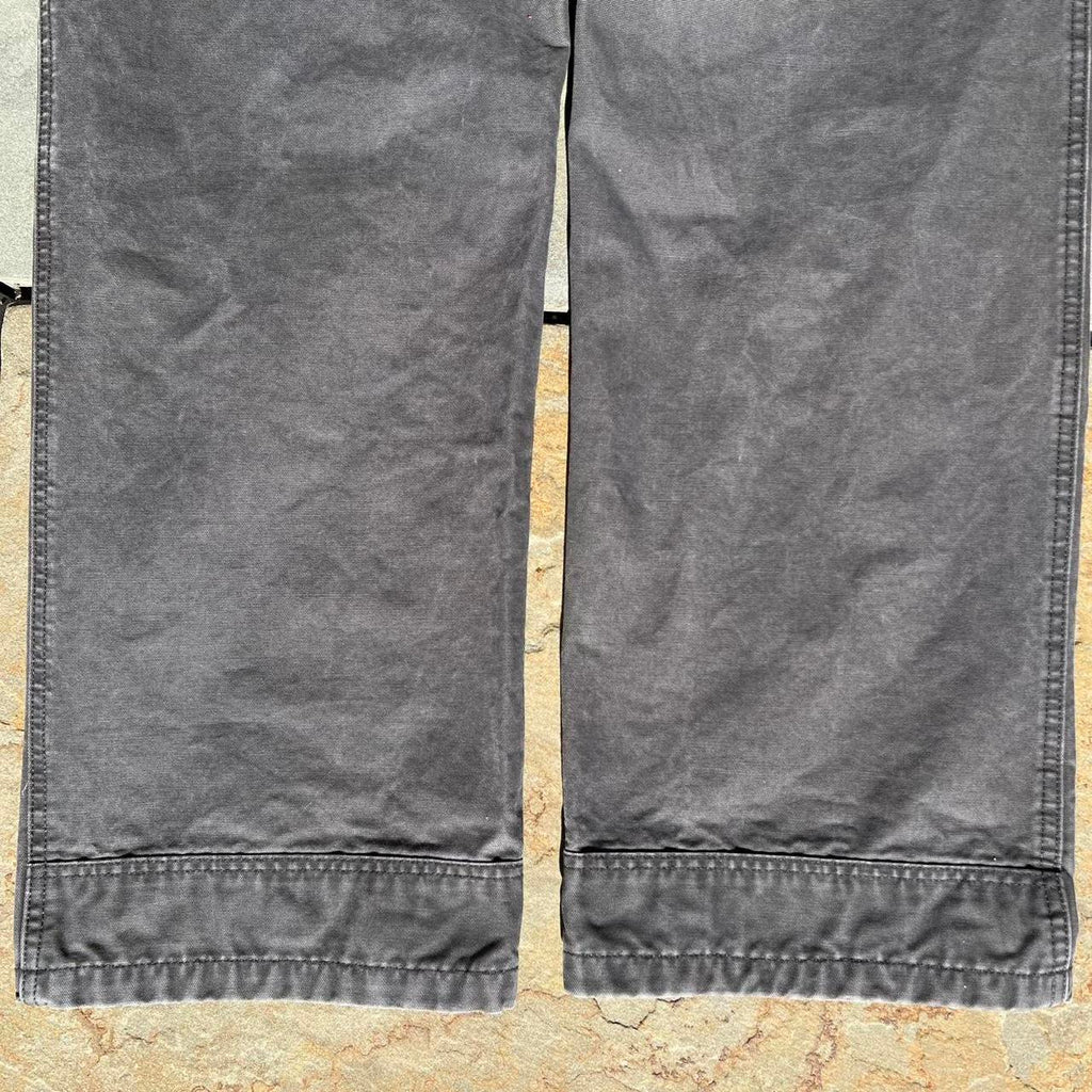 Garment Dyed Grey Canvas Utility Work Pants