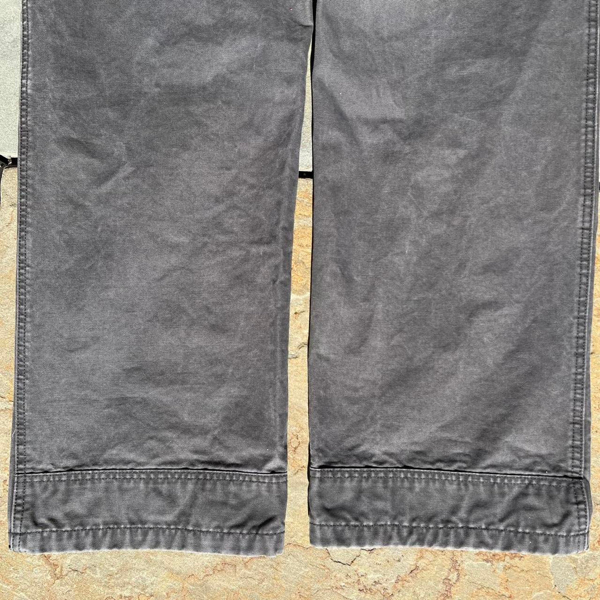 Garment Dyed Grey Canvas Utility Work Pants