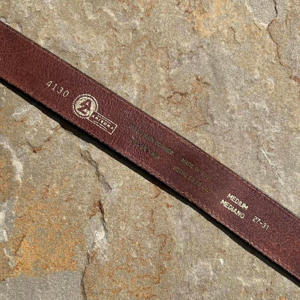 Y2K Brown Leather Belt Made in USA