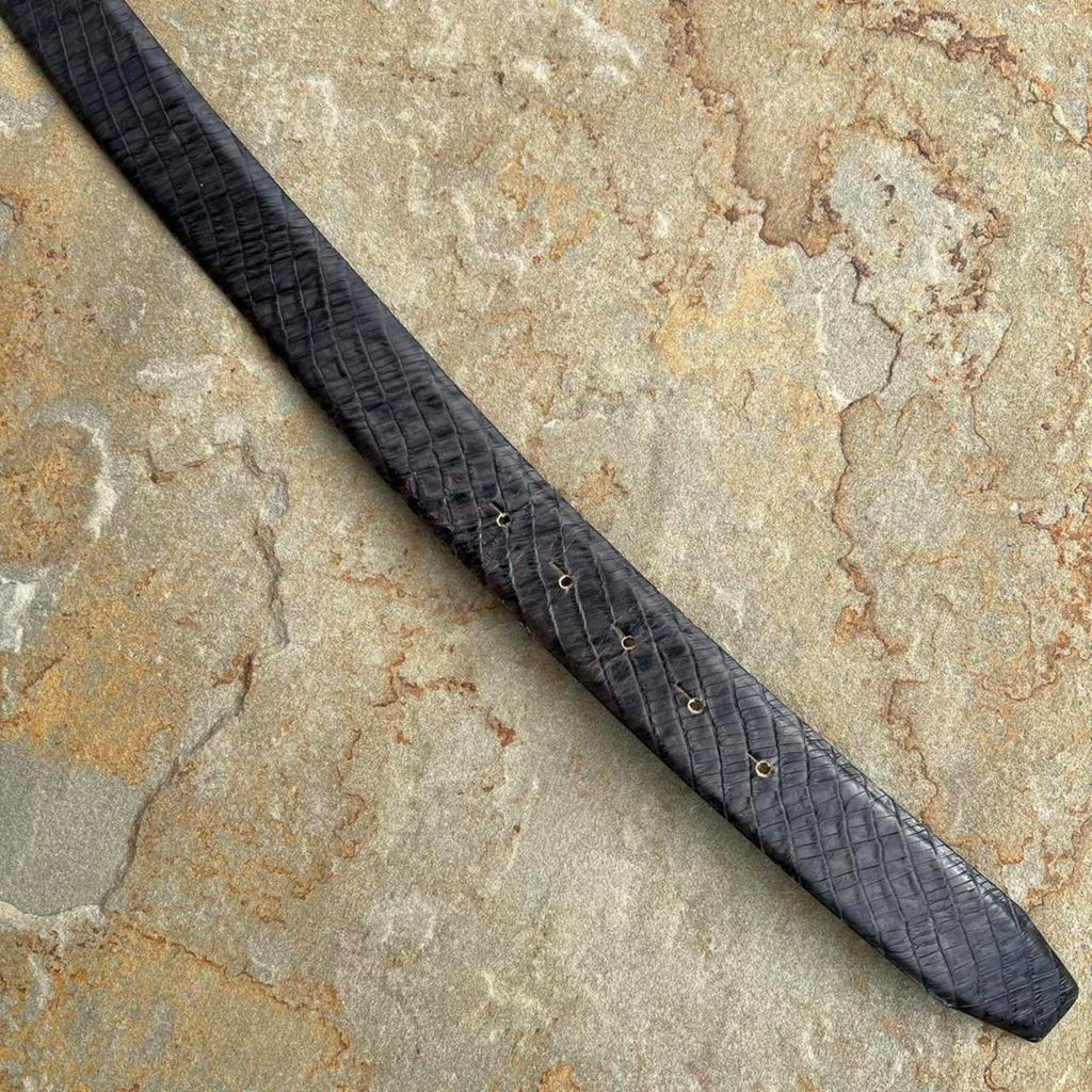 Vintage 90s Designer Dark Brown Croc Embossed Leather Belt