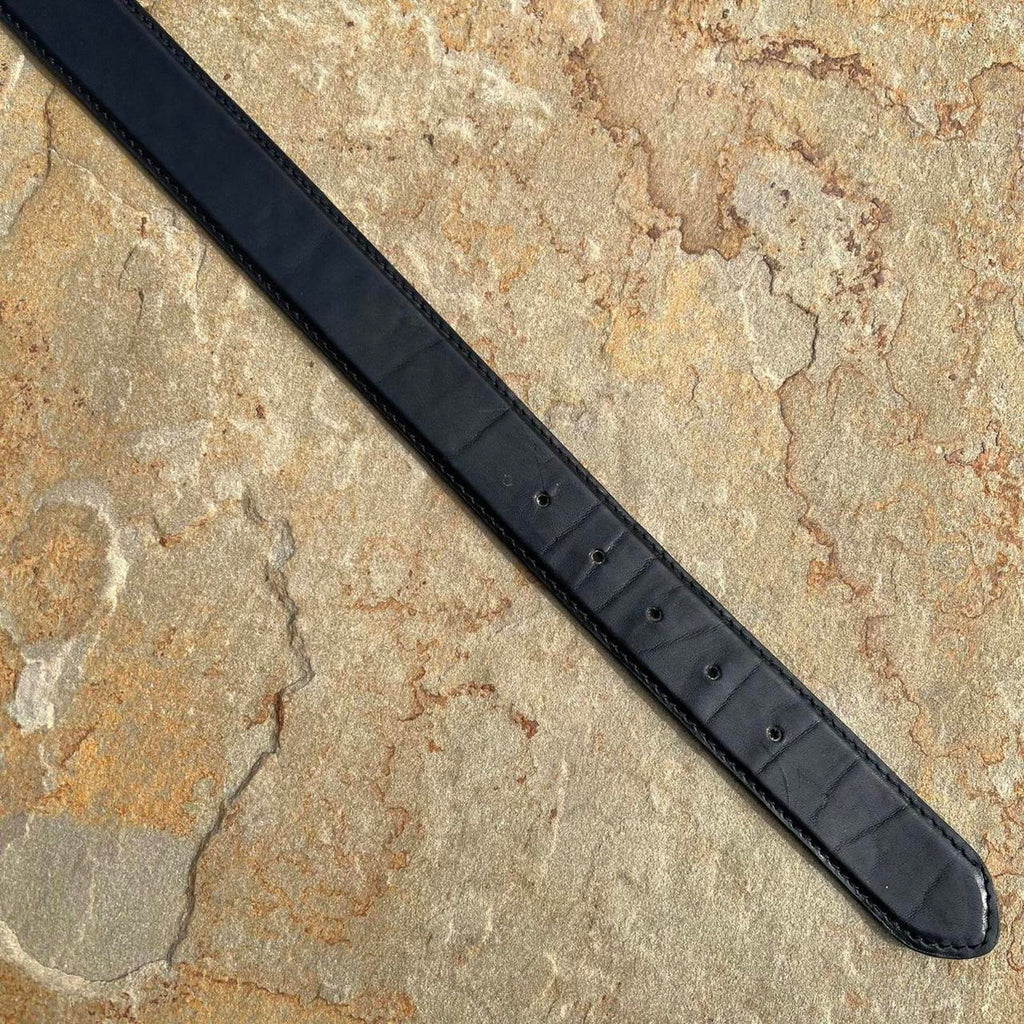 Y2K Oil Tanned Black Wide Full Leather Belt