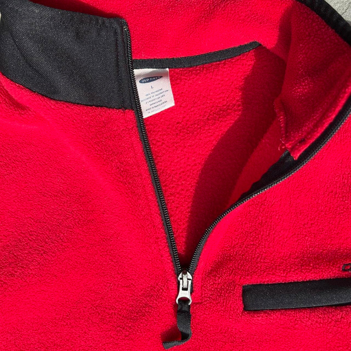 Y2K Gorpcore Red Fleece Quarter Zip Pullover