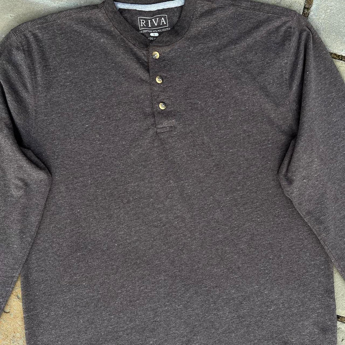 Y2K Brown Heather Henley