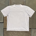 Neo-Vintage Y2K Minimalist Cream Textured Stripe Pocket Tee