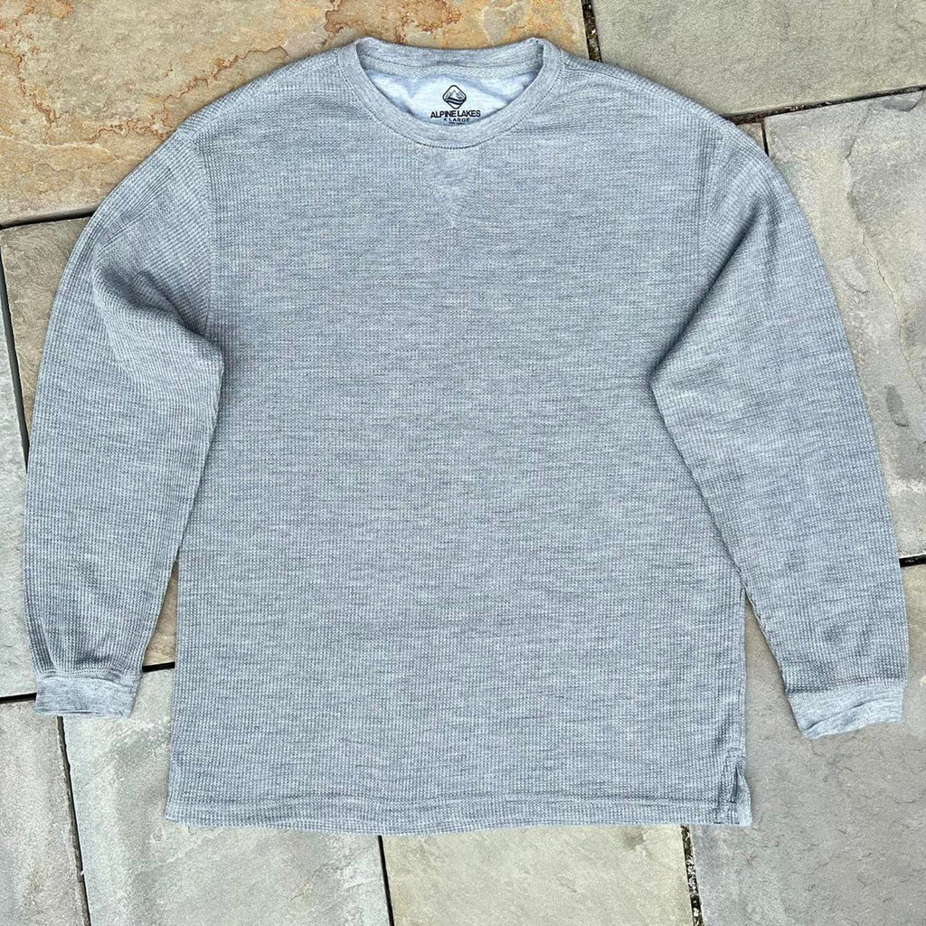Grey Heather Waffle Knit Thermal