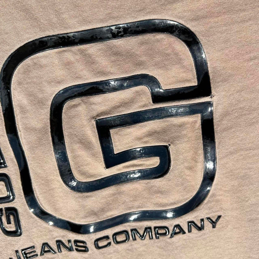 Y2K Guess Jeans Patent Logo Tan T-Shirt