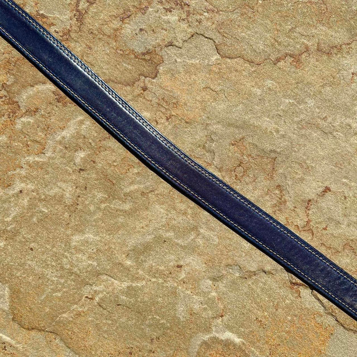 Vintage 90s Dark Blue Leather Belt
