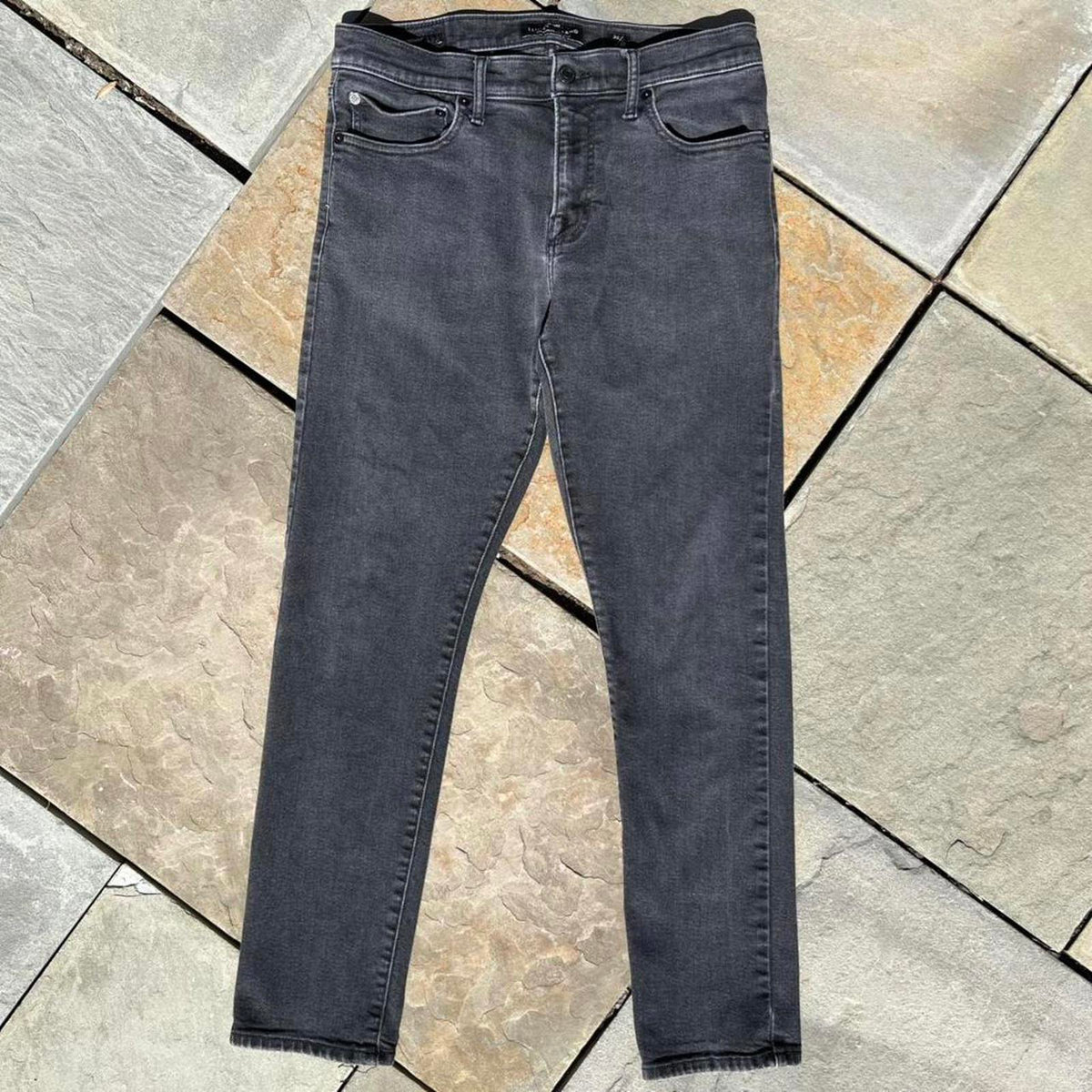Black Stonewash Grunge Slim Jeans 32W x 30L
