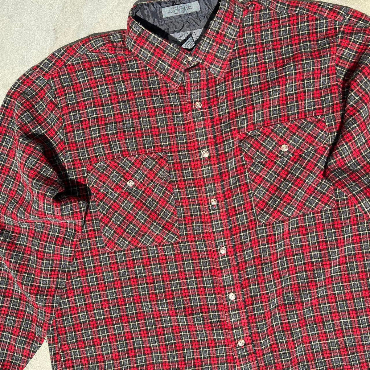 Vintage 90s Woven Plaid Work Shirt