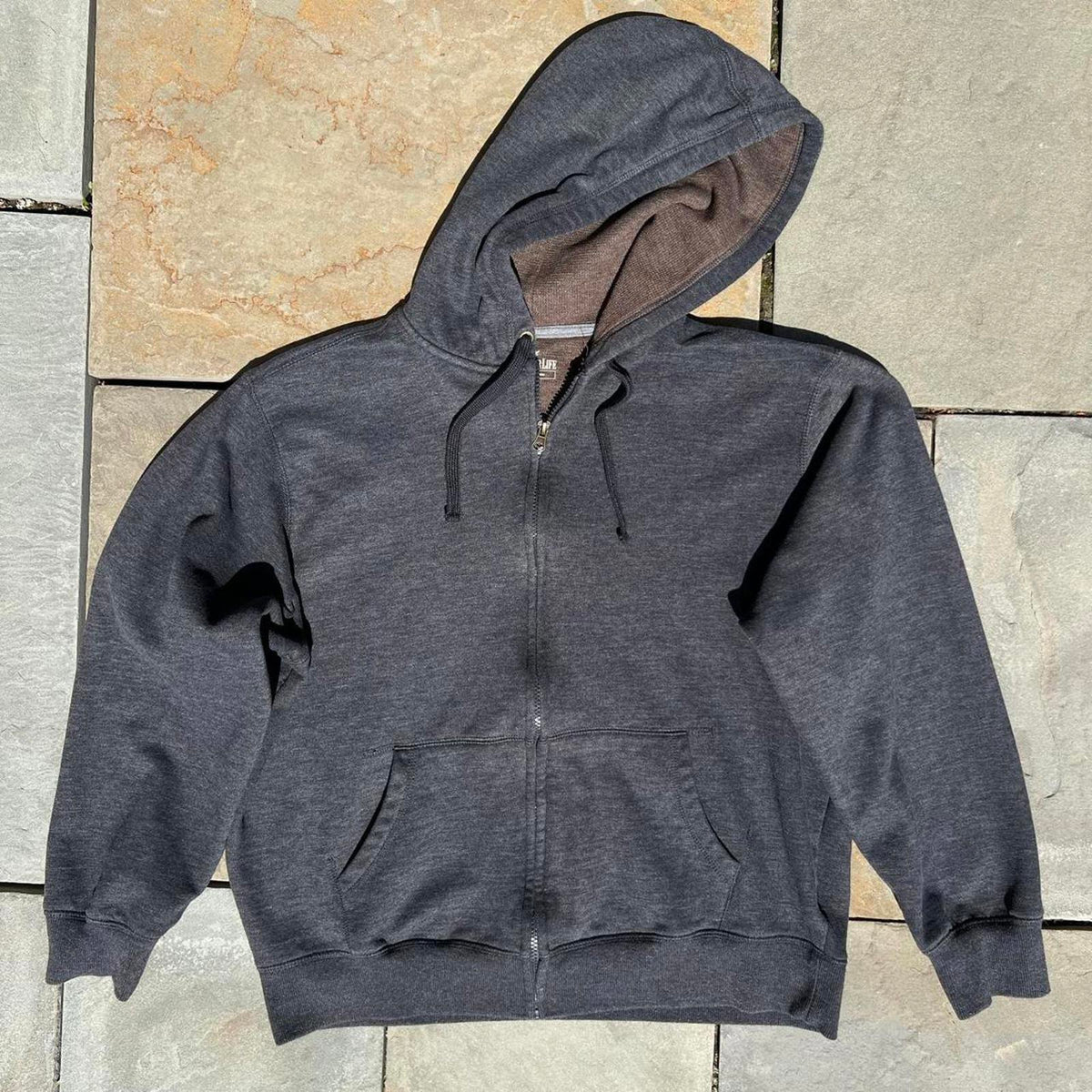 Dark Grey Heather Zip Hoodie