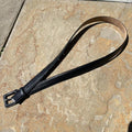 Vintage Italian 80s Black Leather Belt Made in Italy
