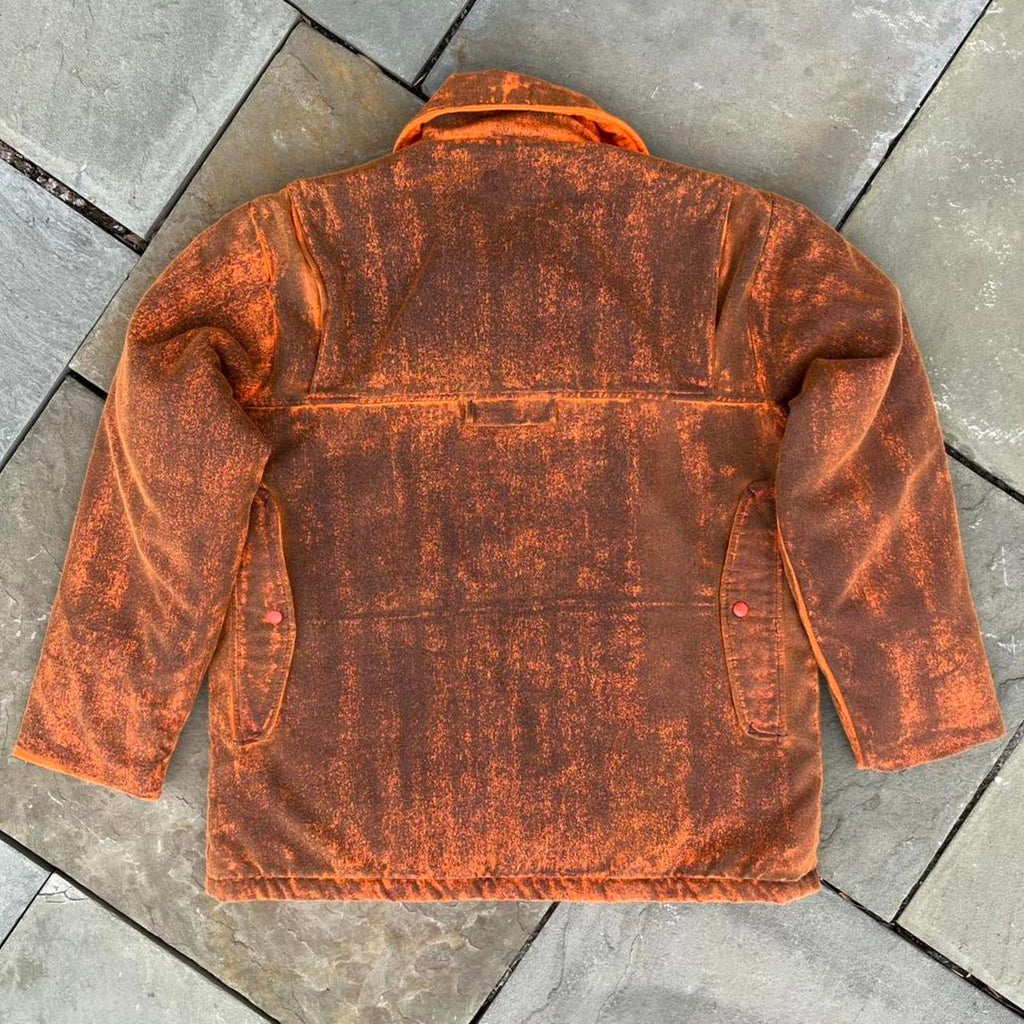 Vintage 80s Pigment Painted 2-way Zipper Coat Made in USA