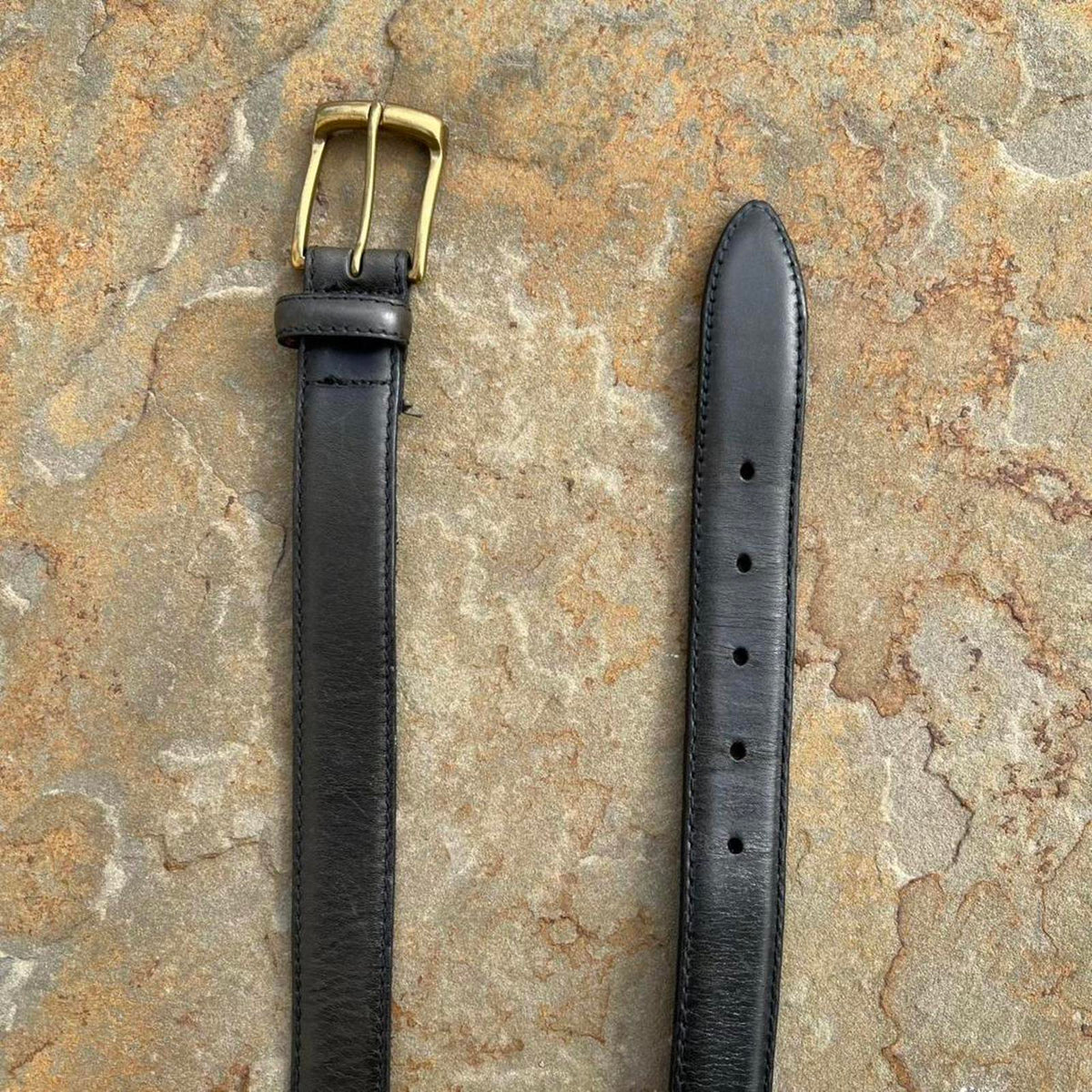 Vintage 90s Very Dark Olive Brown Belt Made in USA